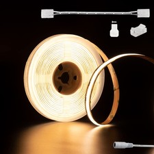 PAUTIX COB LED Strip Light 12V 18ft/5.5m Warm White 3000K 3000k,