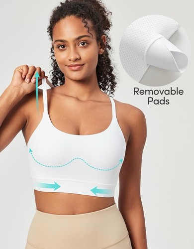 RUNNING GIRL Sports Bra for Women, Padded Strappy Sports Bra Medium - Picture 2 of 6