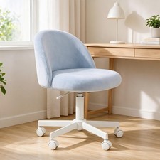 Ergonomic Velvet Office Chair Upholstered Computer Swivel Task Chair Furniture