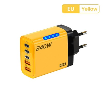 KO-75 Yellow EU - 5 Ports USB C PD Ladegerät Quick Charge 3.0 Typ C USB Telef...