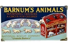 VINTAGE BARNUM'S ANIMAL CRACKERS PORCELAIN SIGN GROCERY STORE GAS STATION OIL