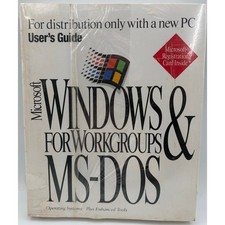 Microsoft Windows For WorkGroups  MS-DOS User Guide Microsoft Vintage