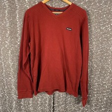 Vintage Y2K Abercrombie  Fitch Red Long Sleeve Ribbed Muscle Shirt Men's XL