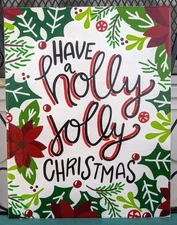 Holly Jolly Christmas Hand-Painted Canvas