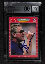 Don Shula Signed 1989 Pro Set Dolphins Card Beckett Auto Grade 10