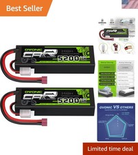Compact 2S Lipo 5200mAh 50C Battery for Cars, Boats, and Drones - Dean Connector