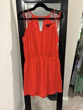 Banana Republic Little Red Dress (12) NWT V-Neck V-Straps & Pockets