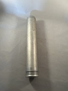 Rare Vintage Peerless Aluminum Travel Fishing Rod Tube, length 12" x 2" diam.