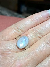 Rainbow Moonstone 925 Sterling Silver Handmade Ring Sz 7 Nepal