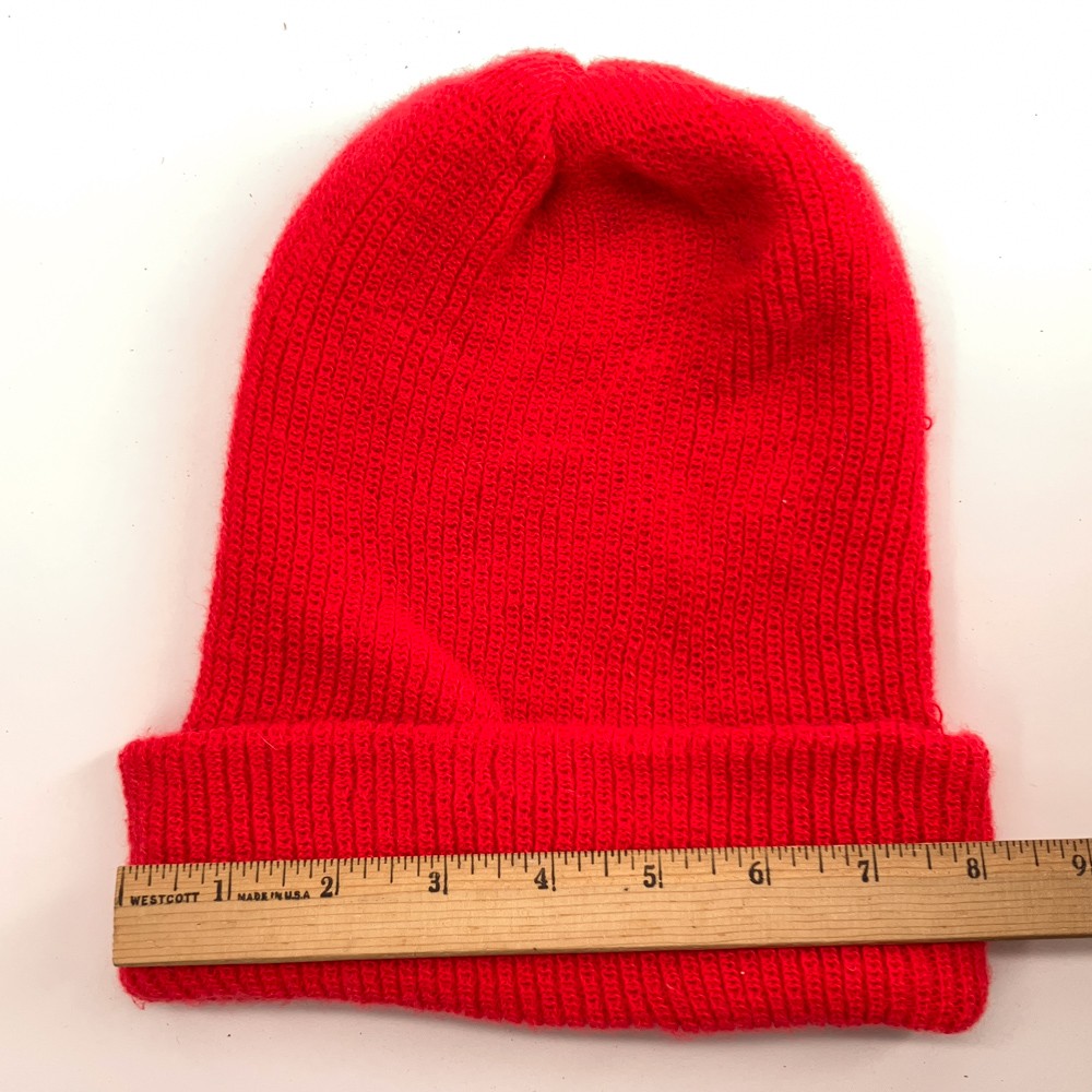 Retro reddish orange machine knit thin winter cuf… - image 5