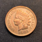 1901 Toned Purpleish Indian Head Small Cent BN Circulated Business Strike Bronze
