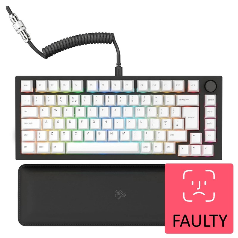 FAULTY Glorious GMMK Pro 75% Pre Built Mechanical Gaming Keyboard Black SwitcheL