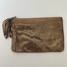 Whiting Davis Vintage Bronze Mesh Small Chainmail Clutch Bag Regency Glam Y2K
