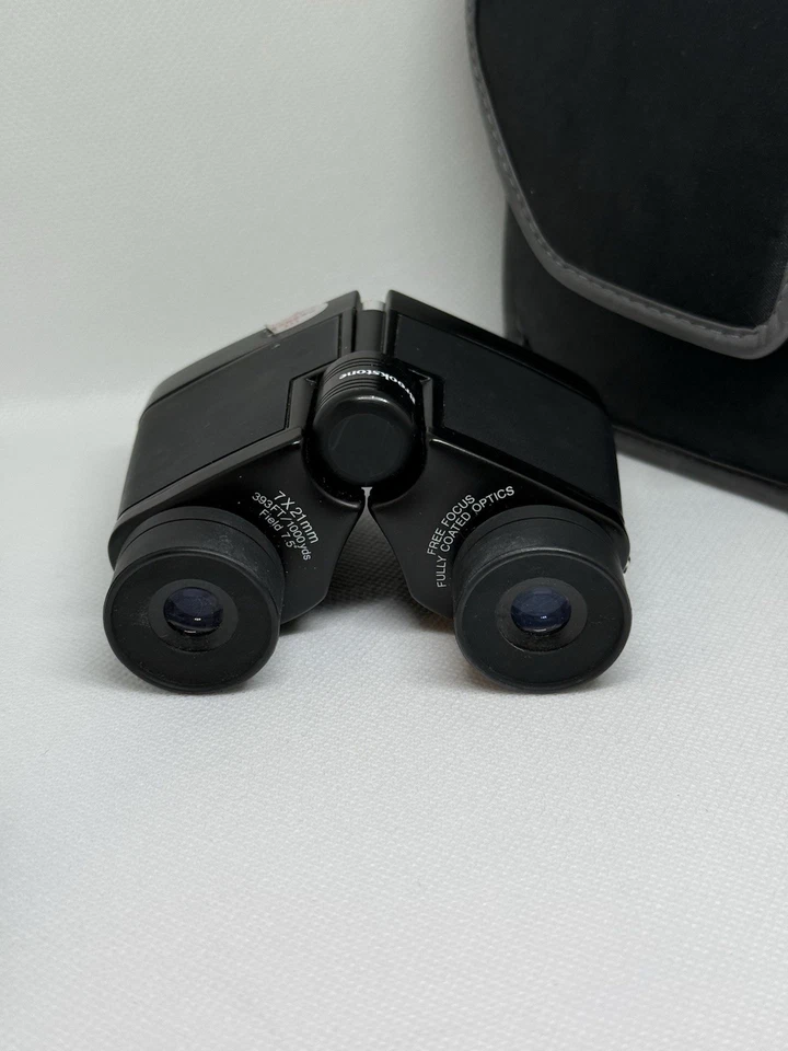 Brookstone 7x21mm Fully Coated Binoculars- 393ft/1000 Yards Lens w/ Case - Image 2 of 4
