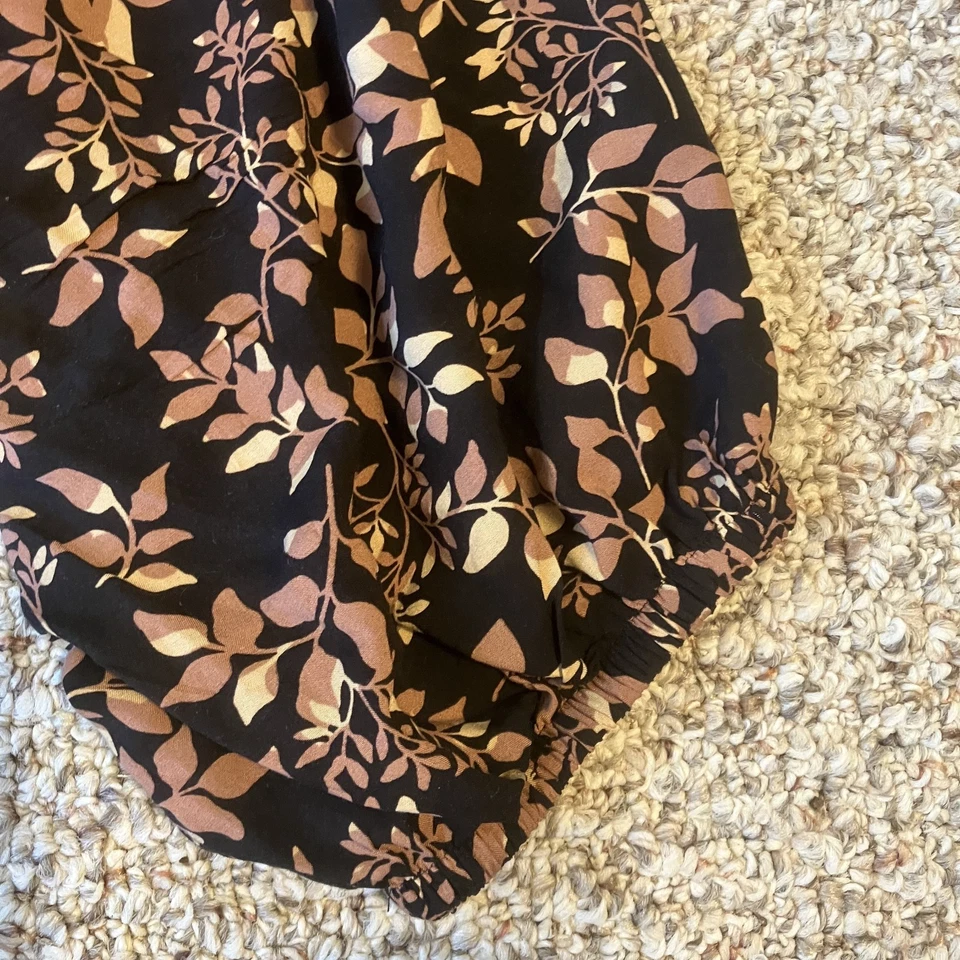 Calvin Klein Womens Floral Maxi Dress Sz 20W Puff Sleeve Tiered Tie Boho Cottage - Image 4 of 4