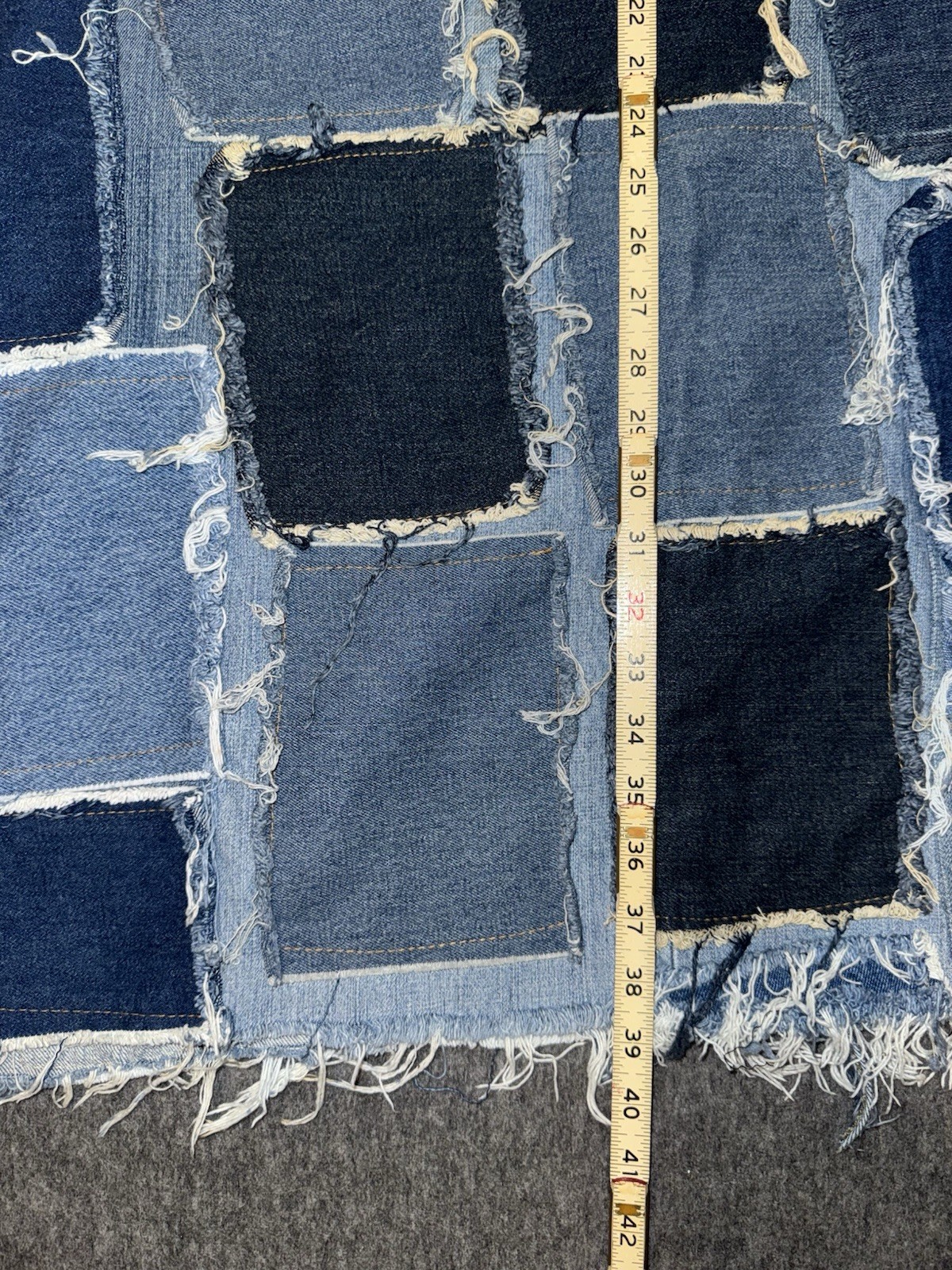 Unbranded Upcycled Patchwork Denim Maxi Skirt Blu… - image 9