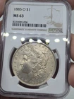 1885 MS63 Morgan Silver Dollar NGC CERTIFIED
