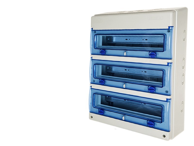 Coffret 48 modules IP65 étanche anti-poussière avec porte fumée transparente