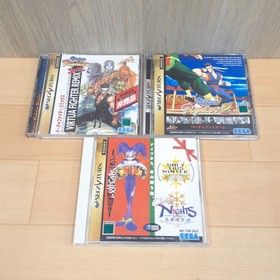 Sega Saturn console white bundle with 5 Games & 2 controllers Japan DAYTONA USA