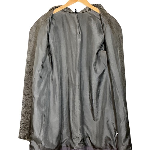 Eileen Fisher Silk Blend Silver Gray Shimmer Jacket Mandarin Collar Cocktail SzM - Picture 5 of 9