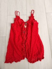 NWT Victoria's Secret The Lacie Slip Lingerie Sz M Red / Animal Print Bows