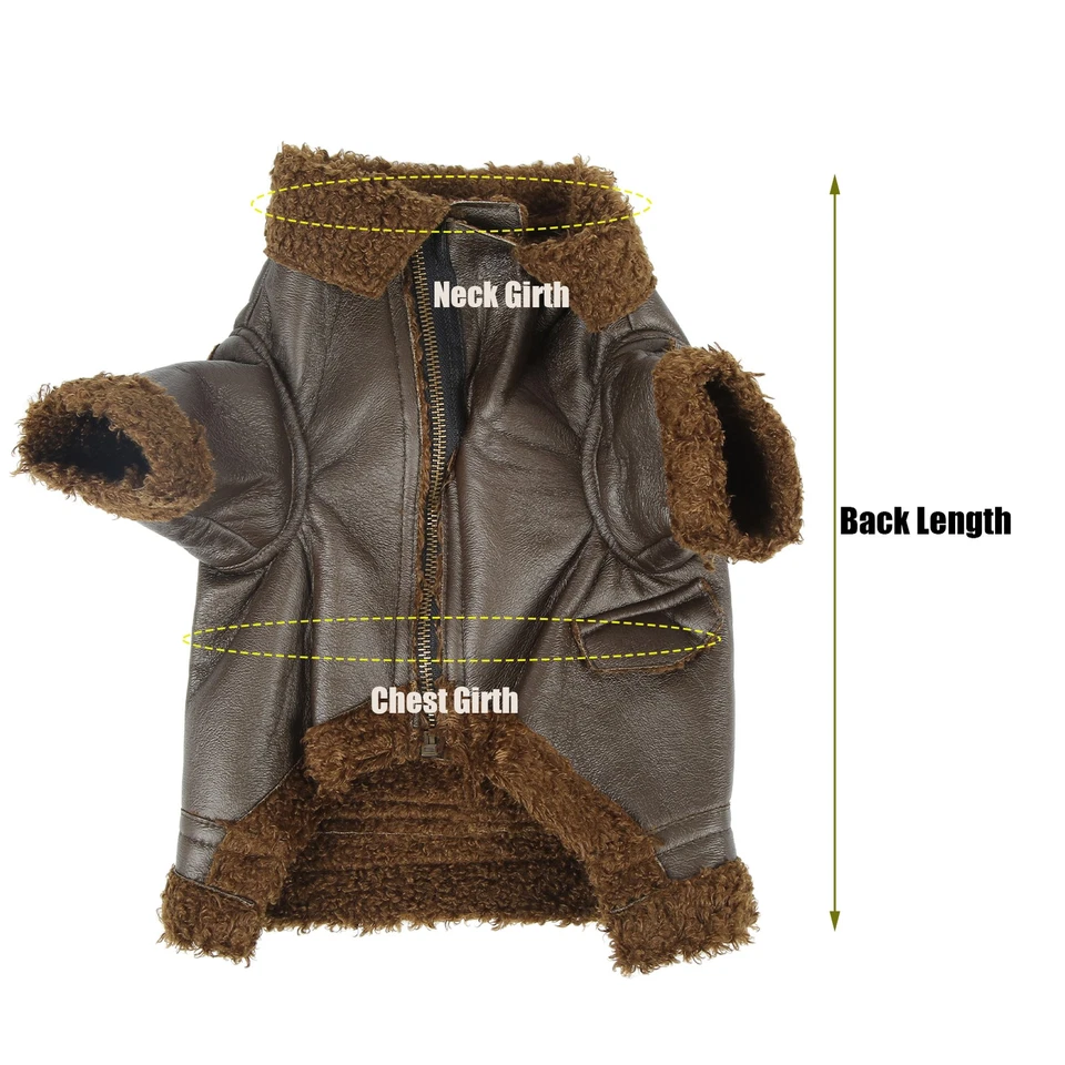 1 Veste En Cuir Pour Chien Chaude Et Élégante Pour L'Hiver - Photo 1/4