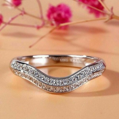 14K Weißgold-Finish 1,20 ct Rundschliff Diamant Ewigkeit Verlobungsring Bandring