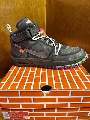 Size 12 - Off-White Air Force 1 Mid Black | eBay