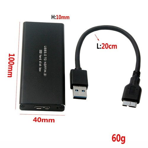 USB3.0 HDD Hard Drive M.2 TO USB SSD SATA High Speed Mobile Disk Box Cases - Photo 5/10