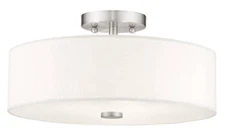Livex Lighting Meridian Brushed 3 Light Ceiling Mount Fixture Model 51054-91