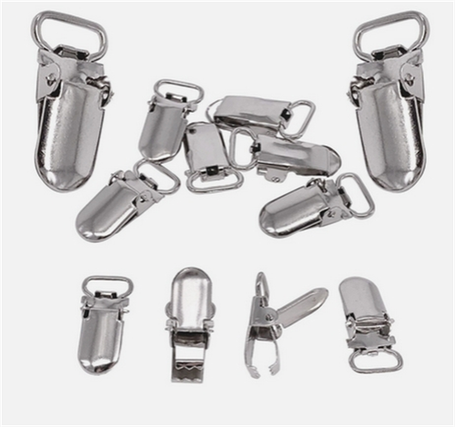 5/10/20X Baby Dummy Clip Silver Metal Brace Pacifier Holder Strap Suspender Hook - Picture 18 of 25