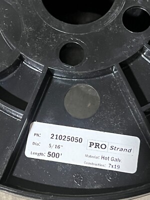 500' Pro Strand 21025050 5/16'' Cable Reel Type Stainless Steel 7x19 Stranded