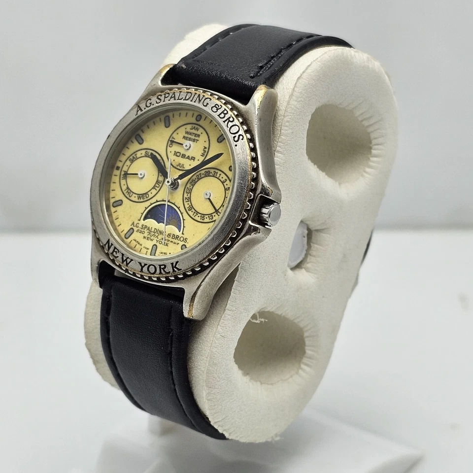Reloj Hombre A.G. Spalding & Bros Cuarzo V33F-6B10 Fase Lunar Vintage Foto 2 de 4