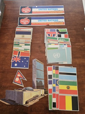 Vintage Dennison Teaching Aids United Nations Flags Of Member States Die-cut