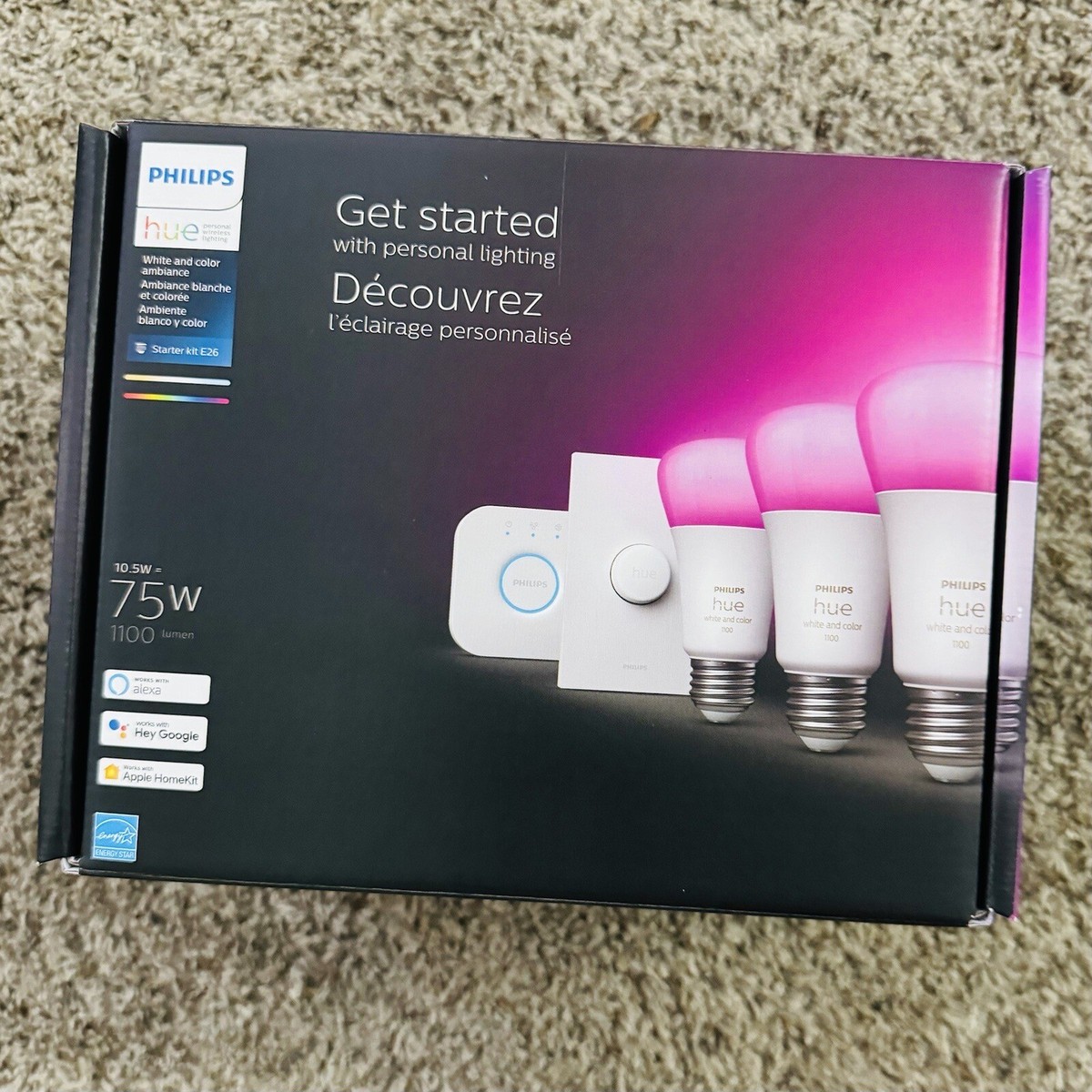 Philips Hue white and color 3個セット Philips Hue White and Color LED Smart Button Starter Kit + 3 75W