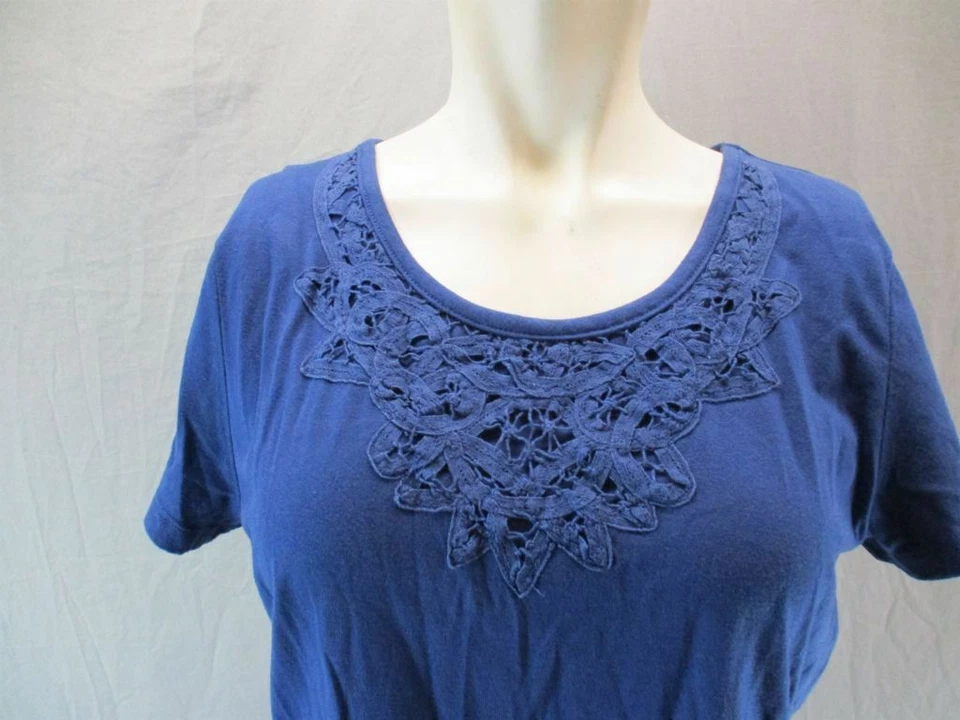 Camiseta Top Informal Great Northwest Talla XL Mujer Azul Algodón Manga Corta 6G768 Foto 2 de 4
