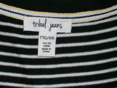 NWT Tribal Jeans Drop Shoulder Stripe Dress Size XXL NEW - Picture 3 of 6