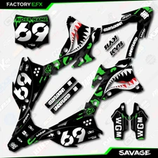 Black & Green Savage Racing Graphics Kit fits Kawasaki Kx100 14-21 Plates Kx 100