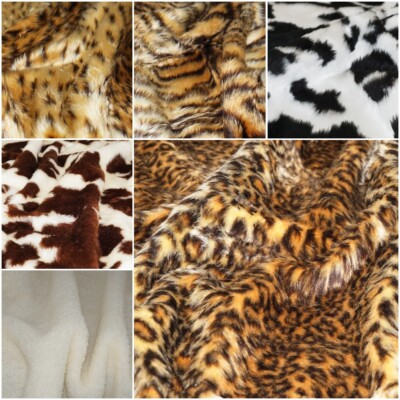 Animal Print Kunstfell Kurzflor Stoff Super Weich Velboa Material 60'' Breit