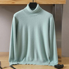 Men's Pure Cashmere Turtleneck Sweater Long-sleeved Casual Undershirts Tops