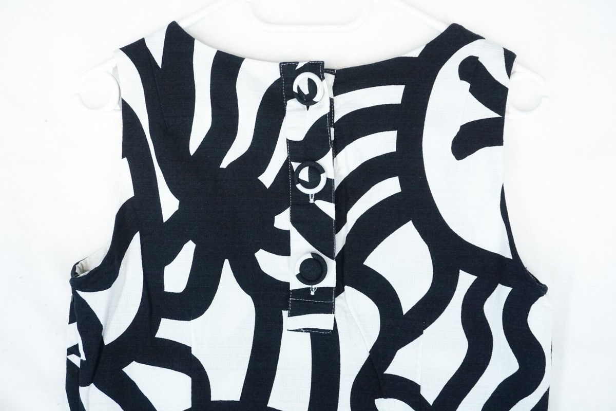 H&M Marimekko Black & White Joonas Print Dress Size US 8 or