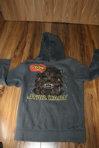 STAR WARS Chewbacca Sweatshirt Hoodie Kids SIZES L 7 Conversation piece GUC