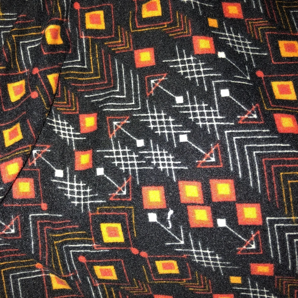 Leggings LuLaRoe Altos y Curvilíneos TC Negro Naranja Geométrico Diamantes Flechas AAA9 Foto 3 de 4