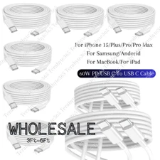 1000x 60W PD USB-C to USB-C Cable Fast Charger For iPhone 15 Pro Max Samsung Lot