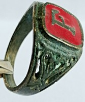 EXTREMELEY ANCIENT ROMAN BRONZE RING ENGRAVED