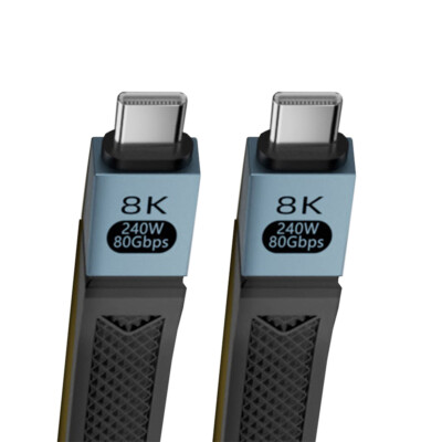Flat Slim FPC USB5.0 80Gbps Cable 13cm 240W Compatible with USB4.0 Thunderbolt3