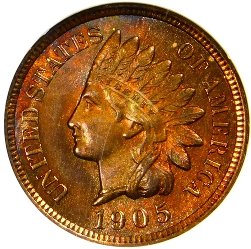 🔥🩵❤️‍🔥❤️🤎🔥🩷NGC MS65 RB 1905 INDIAN HEAD CENT