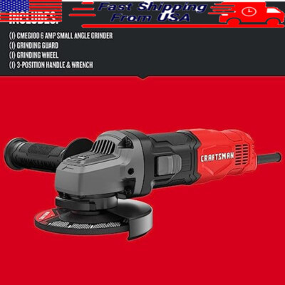 Small Angle Grinder 4-1/2in 6Amp 12000RPM Tool-Free Guard Spindle Lock New