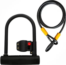 Bike Lock with Key and Cable Bike U Lock U-Lock for Bicycles 2mm