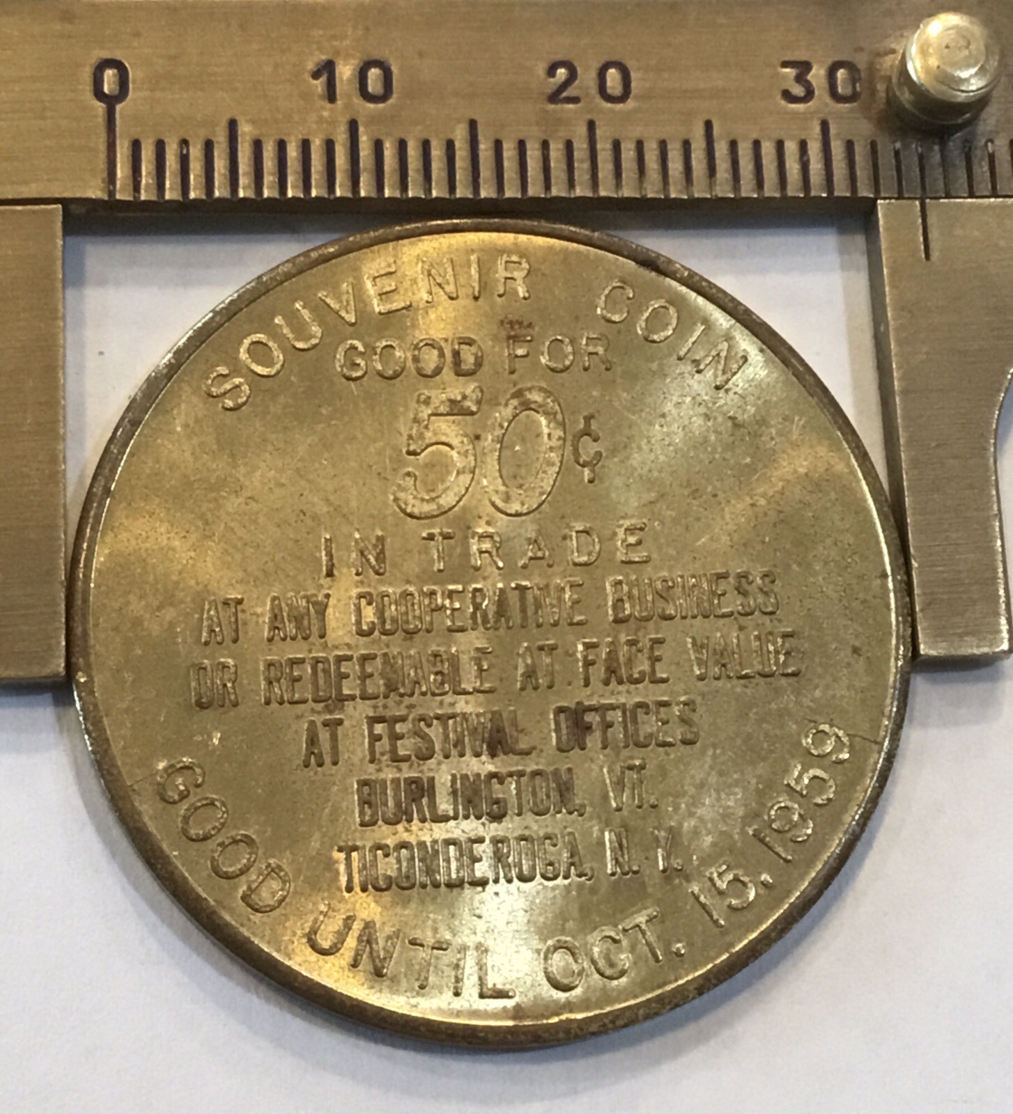 Burlington Vermont Ticonderoga New York Souvenir Half Dollar Token Coin Medal eBay